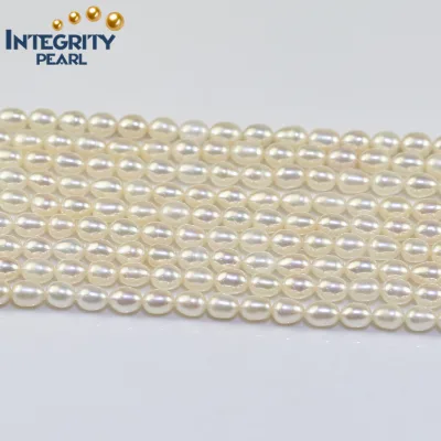 5mm AA Small Size Culture Perle Culture Rice Shaped Tiny Cheap Fresh Water River Natural Freshwater Pearl Oval Perlas Naturales