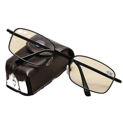 Unisex Slim Eco-Friendly Blue Reading Glasses Compact Folding Anti-Blue Ray Presbyopic Eyeglasses with Case Included