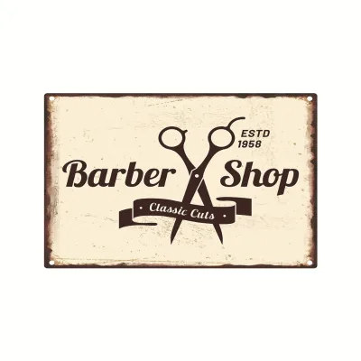 Wholesale Custom Logo Barber Shop Souvenir Garage Vintage Printing Wall Decorative Metal Sign