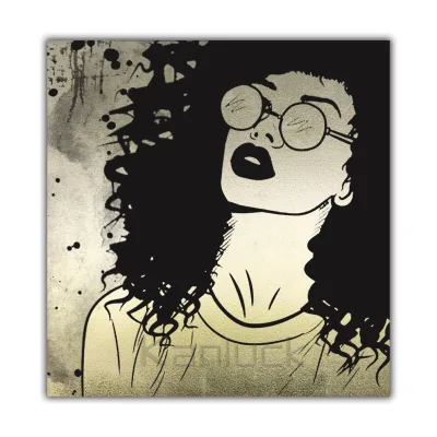 " a Fashion Girl Wear Glass" Modern Fashion Canvas Painting Art