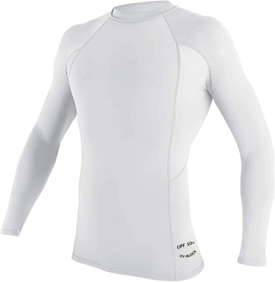 Men's Basic Skins UPF 50+ Long Sleeve Rash Guard White
