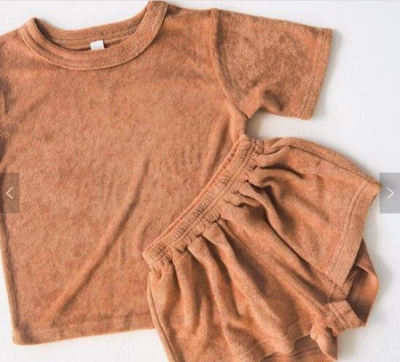 newborn baby Towel cotton linen material clothes children's clothing wholesale children clothing 2pcs sets