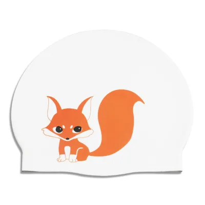 Custom Printing Fox Design Animal Silicone Swimming Cap