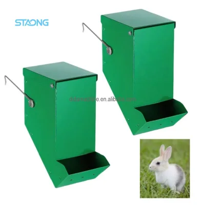 HighQuality Feeder for Small Animals Metal Construction with Lid Food Dispenser Design