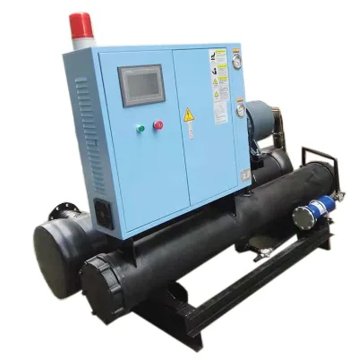 Highly Effective Industrial Water-Cooled Screw Chiller for Injection Factories 220V R410A New Condition Gear Core Components