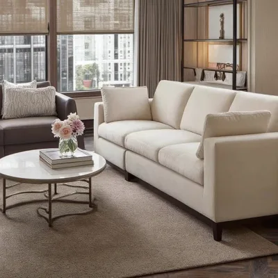 High Quality Velvet Fabric Sofa Set for Bedroom Hotel or Apartment Living Room Furniture