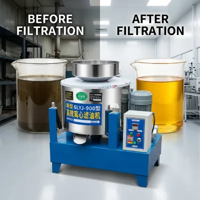 Commercial Centrifugal Oil Filter Machine for Mass Impurity Separation From Edible Oil for Big Food Processing Industrial Zones