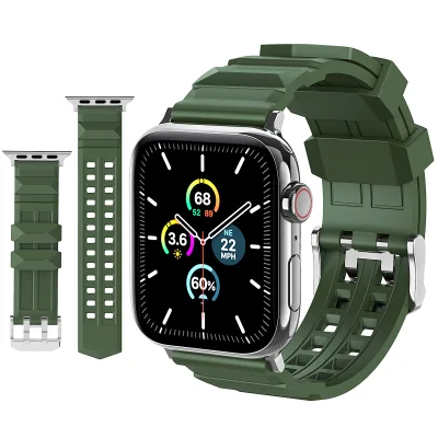 AhaStyle Premium Silicone Bands for Apple Watch Premium Stainless Steel Connector