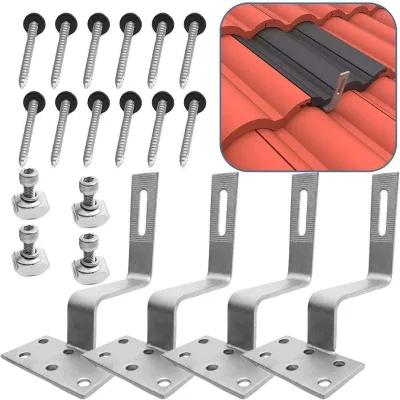 Corigy 4 Sets Standards Solar Mounting Tile Roof Mount Bracket Kit Solar Bracket