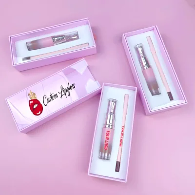 Private Logo 2 in 1 Lip Kit Ip Gloss Lipstick Liquid Butter Balm Lip Oil Cream Lip Liner Set
