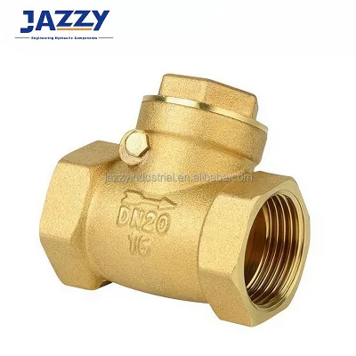 JAZZY Best Quality Brass Female Thread Type Swing Check Valve BSP/BSPT/NPT Brass Gate Valve Manufacturer Brass Fitting Plumbing
