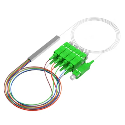 Fiber Optic PLC Splitter 1X4 1X8 1X16 1X32 Steel Tube Type Mini Optical Fiber PLC Splitter With SC/APC Connector