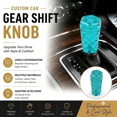 Acrylic Glass Gear Shift Knob Car Retrofit Seven Optional Colors Diamond Car Accessories Suitable for Most Cars