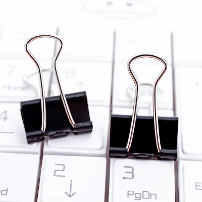 Deli 8561 Black Color Metal Paper Binder Clips 12/24/40/48/60Pcs Home Photo Holder Office Accounting Bill Check Meeting Materia High Quality
