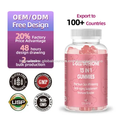 OEM skin whitening brightening 13 in 1 gluta gummies anti aging skin care collagen vitamin gummies Beauty Products