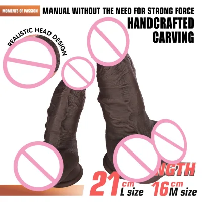 New Style Thickened Black Manual Realistic Dildo Is Suitable for Use As a Masturbation Toy for Adults, Both Men and Women.