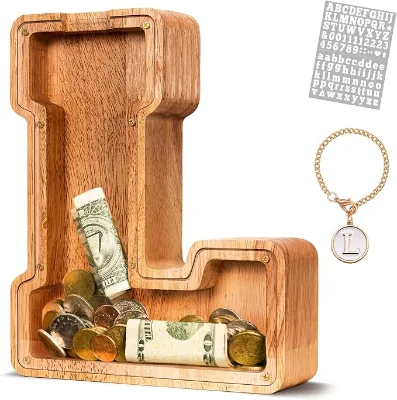 Personalized Cartoon Wooden Letter Piggy Bank of Superior Quality Is Highly Suitable As a Birthday and Festive Gift