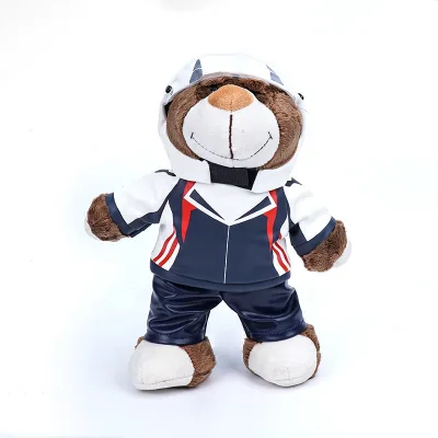 Motorcycle Themed Super Soft Plush Bear Toy Custom Biker Design for Birthday Gifts Stress Relief Ragdoll Doll