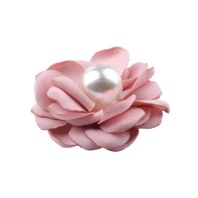 3.5cm DIY Corsage Jewelry Rhinestone Pearl Burnt Edge Fabric Flower Wedding Shoes Hats Garments Accessories-Made Brass Metal