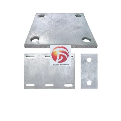 Custom Adjustable Steel Base Plates Holes Zinc Plated Sheet Metal Stamping Parts Pressing Machine Spare Parts