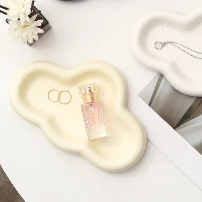 Vintage Silver Plated Ceramic Jewelry Tray Eco-Friendly Instagram Storage Red Black Decorative Marble Simple Luxury Art Deco