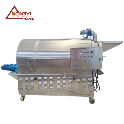 Peanut Machinery Electric or Gas Industrial Cashew Nut Cocoa 400kg 500kg Drum Roasting Machine Sesame Roaster Factory Sale