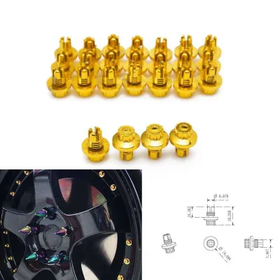 AOSU 25pcs/set Brand New Car Styling Tunning Plastic Spike Car Wheel Rivets For Wheel Rims Cap Lip Screw Bolt Tires