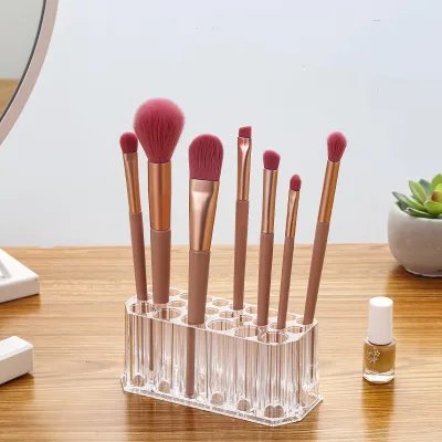 26 Holes Nail Brushes Storage Box Acrylic Holder Organizer Beauty Container Makeup Brushes Pens Tool Kit Display Shelf Holder