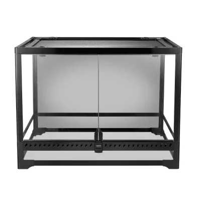 Glass Reptile Terrarium with Removable Mesh Top Lid, Front Opening Doors Vivarium, Multiple Sizes for Snake Lizard Gecko Frog