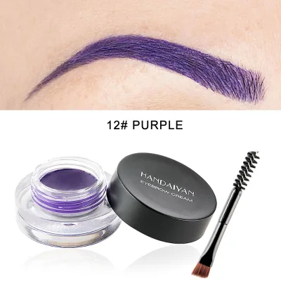 12#Cross-border 12-color Cream Eyebrow Tint Smudge-proof Long-lasting Light Brows; Handaiyan European American Eyebrow