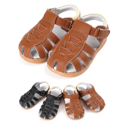 Children'S Shoes Wholesale Summer Wear-Resistant Leather Boys Baotou Sandals Baby High-Quality Shoes