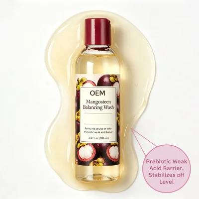 OEM Mangosteen Exfoliating Cleanser Skin Brightening Ph Balance Feminine Wash with Natural Particles 43-Year Factory