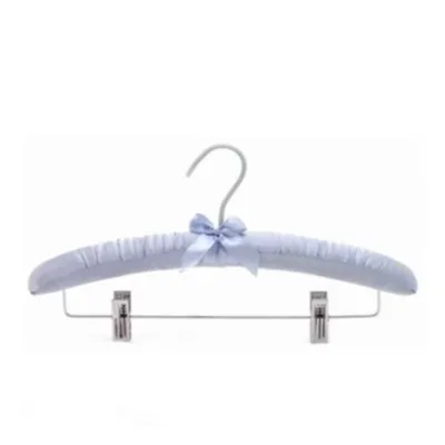 Wholesale Custom Fabric Hanger Non-Slip Pant Hanger Soft Foam Padded Silk Hangers With 2 Adjustable Chrome Clips