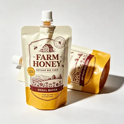 Custom Yogurt Juice Honey Peanut Oil Spout Pouch Refillable Reusable Squeeze Liquid Food Packaging Bag