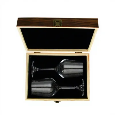 Shunstone Lead Free Crystal 12oz Reusable Wine Glasses Gift Set 2 Long Stem Luxury Wooden Gift Box Birthday Gift for Men Women
