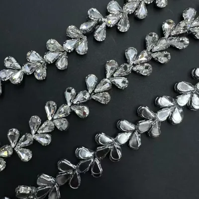 Factory Custom Rhinestone Luxury Crystal Chain Wholesale Rhinestone Chain Trim High Quality Strass Cup Chain