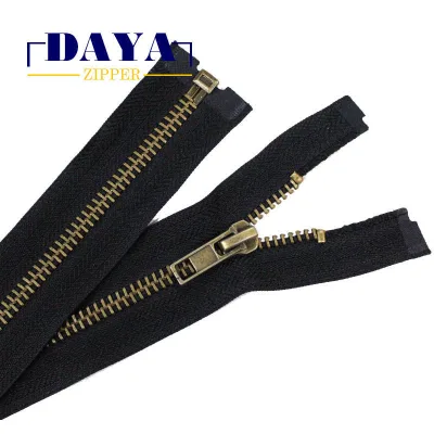 # 5 Open-end Zippers Brown Tape Gold Tone Separating Sewing Jacket Coat Upholstery