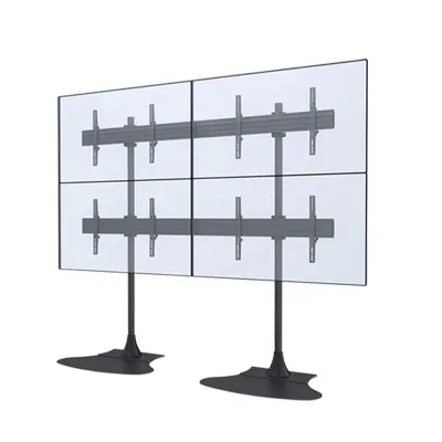 2X2 Quad Screen Floor Stand Video Wall Mount Freestanding for 32 Inch to 65 Inch TV with Fixed Arm