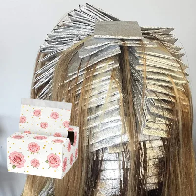 Custom Embossed Pre-cut Hairdressing Foils Colorful Pop-Up Thickness 5x11 Inch Food Grade Safe Hair Foil