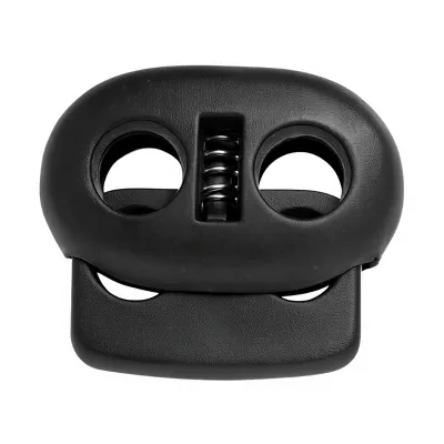 Apausvcm 10Pcs Adjustable Plastic Elastic Cord Locks Shoe Lace Tie Locks Double Hole Spring Shoelace Clips for Bags