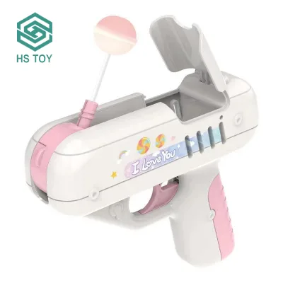 HS Toy Kids Gifts Plastic Gun Love Candy Toy Sweet Lollipop Candies Gun for Boy Friend Children
