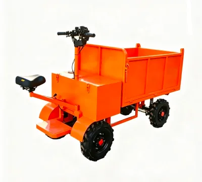 Four-Wheel Hydraulic Electric Dump Cart Heavy-Duty Steel Detachable ATV Dump Trailer Industrial Shopping Transport Cargo Trolley
