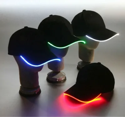 High Quality Bling LED Baseball Cap Light Brim Wholesale Custom Logo Outdoor Party Supplies New Design Hat Graduation Packed Bag