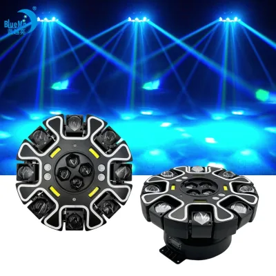 New 8-Armed Bee Eye LED Wedding Party Event Performance Theater Live Streaming Strobe Sound-Activated Effect Light
