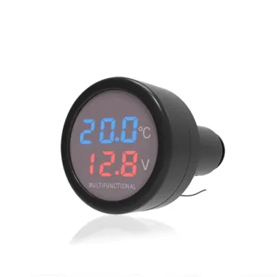 3 in 1 LED Display Car USB Charger Voltmeter Thermometer Vehicle Chargers 12V/24V Digital Meter Monitor Car Battery Monitor
