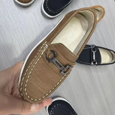 Boys' Leather Shoes Casual Beanie Shoes Baby Children Soft Soles Cheap Single Leather Shoes Wholesale