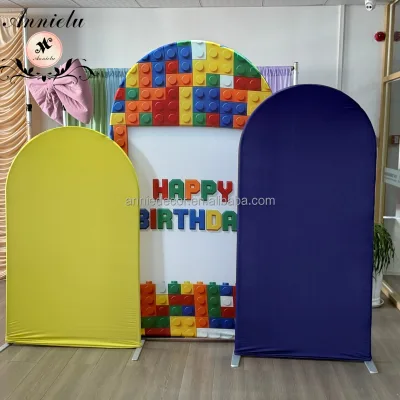 Custom Printed 3PCS Arch Backdrop Covers Mermaid Pattern Spandex Fabric Reusable Tension Cover for Kids Birthday Baby Shower