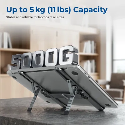 Portable Magnetic Laptop Holder 6 Level Adjustable Notebook Riser Tablet Stand Foldable for Home Office Travel Support