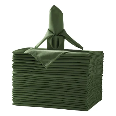 Wholesale 17 X 17 Inch Polyester Cloth Napkins Washable Dinner Napkins with Hemmed Edges for Restaurant Wedding Party Hotel