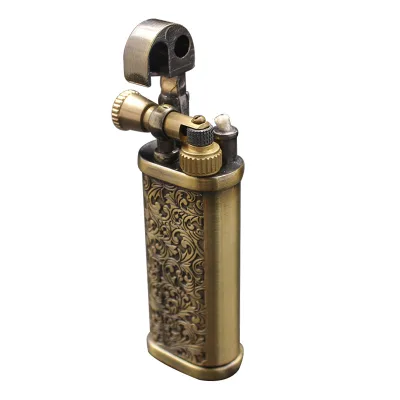 Classic Retro Long-lasting Use Kerosene Lighter Open Flame Oil Lighter Tang Grass Cigarette Lighter